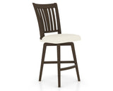 Canadel Swivel Counter Stool 7351 in YJ Faux Leather and 29 Hazelnut Washed, three-quarter view