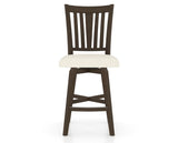 Canadel Swivel Counter Stool 7351 in YJ Faux Leather and 29 Hazelnut Washed, front view