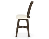 Canadel Swivel Counter Stool 7351 in YJ Faux Leather and 29 Hazelnut Washed, side view