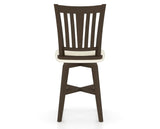 Canadel Swivel Counter Stool 7351 in YJ Faux Leather and 29 Hazelnut Washed, back view