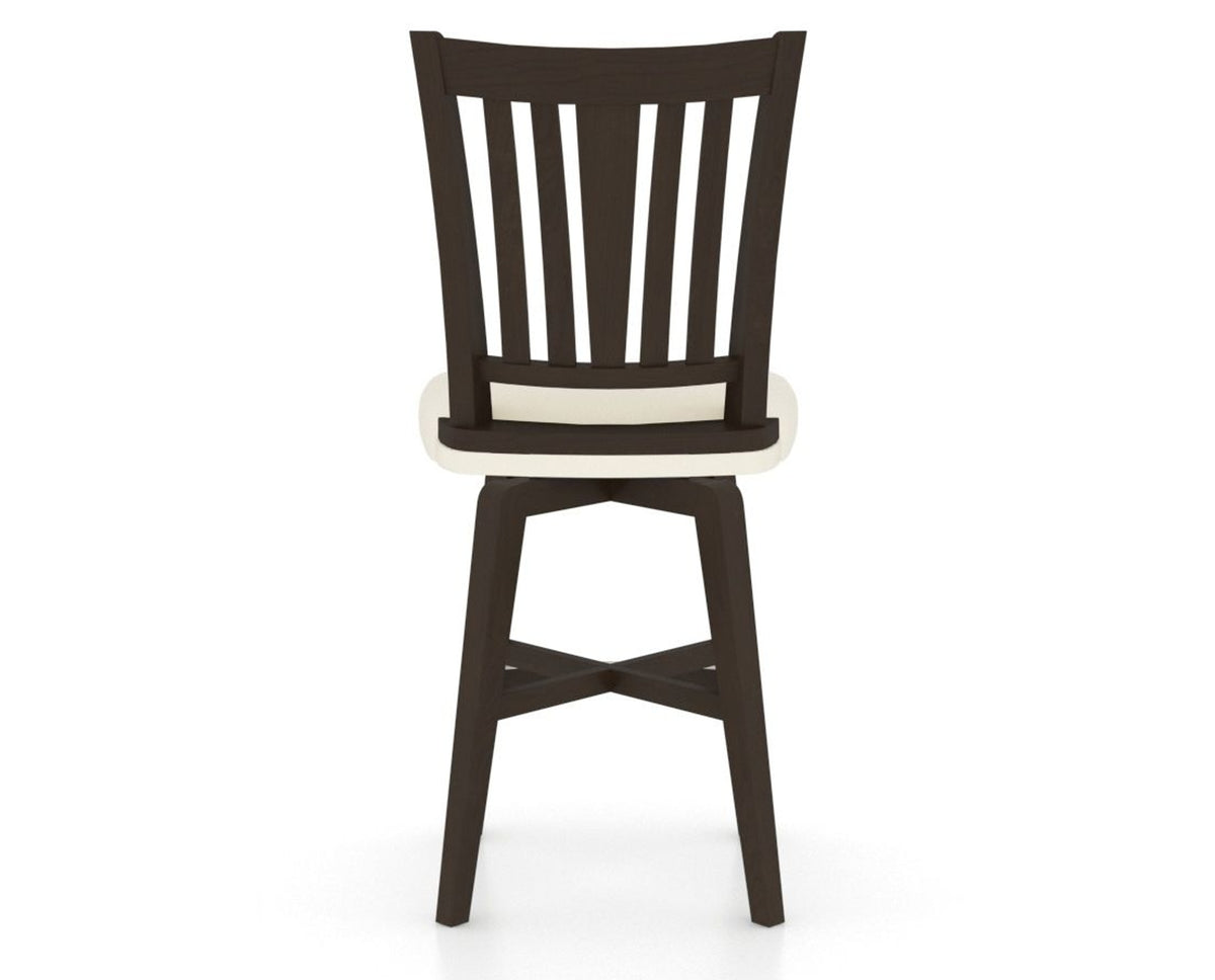 Canadel Swivel Counter Stool 7351 in YJ Faux Leather and 59 Davy's Grey, back view