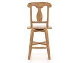 Canadel Champlain Swivel Counter Stool 7600 in Wood Seat and 01 Honey Washed, front view