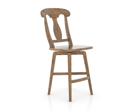 Canadel Champlain Swivel Counter Stool 7600 in Oak Washed, three-quarter view