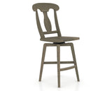 Canadel Swivel Counter Stool 7600 in Wood Seat and 08 Shadow, three-quarter view