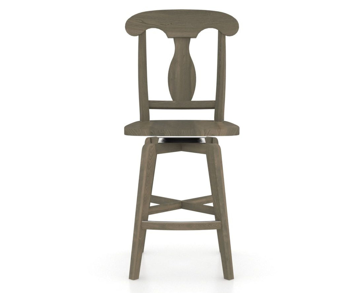 Canadel Swivel Counter Stool 7600 in Wood Seat and 08 Shadow, front view