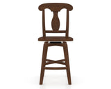 Canadel Swivel Counter Stool 7600 in Wood Seat and 19 Cognac Washed, front view