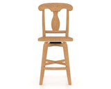 Canadel Swivel Counter Stool 7600 in Wood Seat and 20 Caramel Washed, front view
