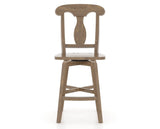 Canadel Champlain Swivel Counter Stool 7600 in Wood Seat and 25 Pecan Washed, front view