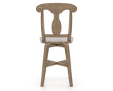 Canadel Champlain Swivel Counter Stool 7600 in Wood Seat and 25 Pecan Washed, back view