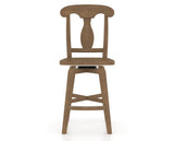Canadel Swivel Counter Stool 7600 in Wood Seat and 25 Pecan Washed, front view