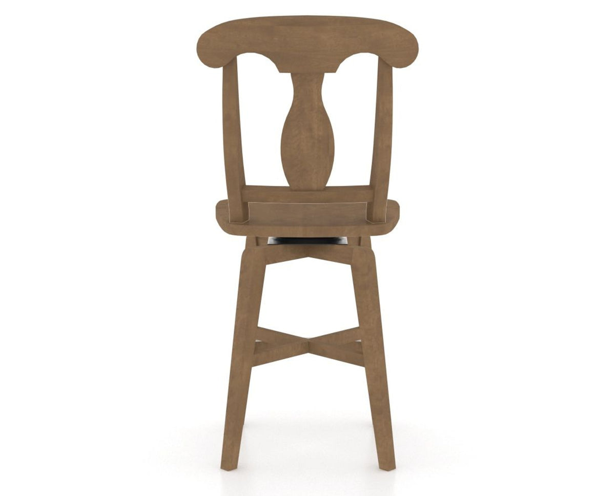 Canadel Swivel Counter Stool 7600 in Wood Seat and 25 Pecan Washed, back view