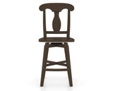 Canadel Swivel Counter Stool 7600 in Wood Seat and 29 Hazelnut Washed, front view