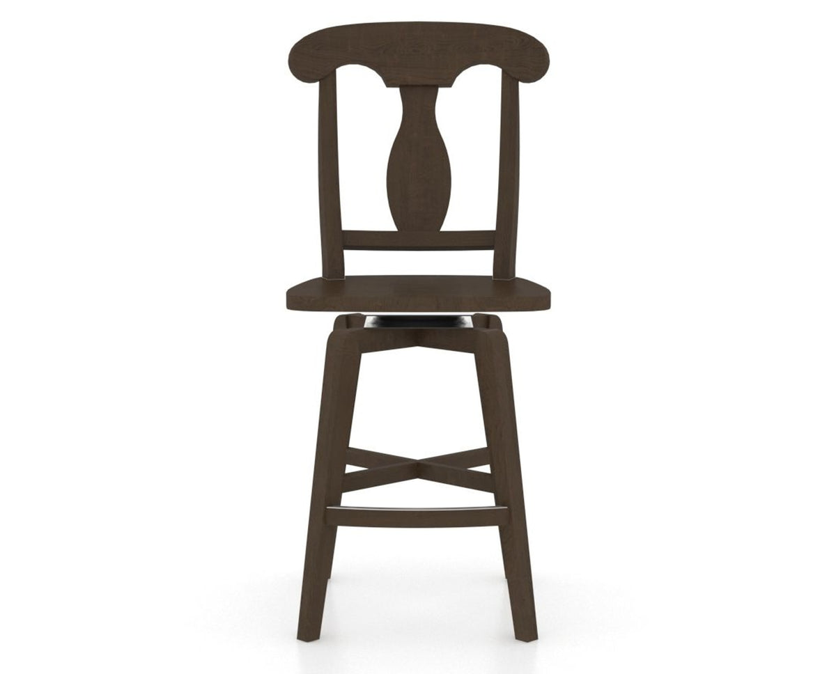 Canadel Swivel Counter Stool 7600 in Wood Seat and 29 Hazelnut Washed, front view