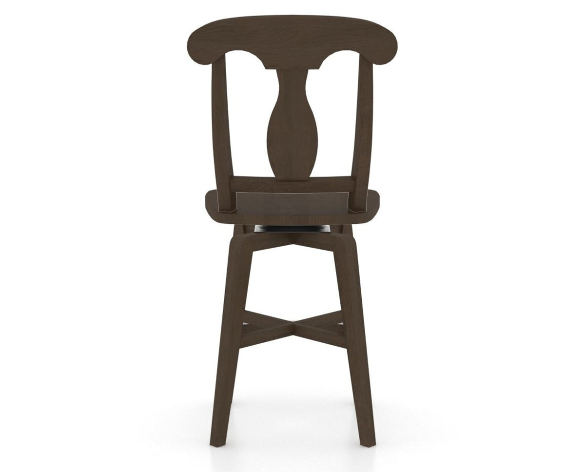 Canadel Swivel Counter Stool 7600 in Wood Seat and 29 Hazelnut Washed, back view