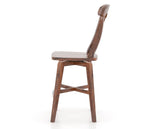 Canadel Champlain Swivel Counter Stool 7600 in Wood Seat and 33 Spice Washed, side view