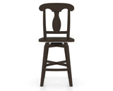 Canadel Swivel Counter Stool 7600 in Wood Seat and 59 Davy's Grey, front view