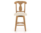 Canadel Champlain Swivel Counter Stool 7600 in 6K Sunbrella® and 01 Honey Washed, front view