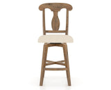 Canadel Champlain Swivel Counter Stool 7600 in 6K Sunbrella® and 03 Oak Washed, front view