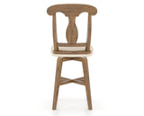 Canadel Champlain Swivel Counter Stool 7600 in 6K Sunbrella® and 03 Oak Washed, back view