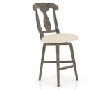 Canadel Champlain Swivel Counter Stool 7600 in 6K Sunbrella® and 08 Shadow, three-quarter view