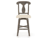 Canadel Champlain Swivel Counter Stool 7600 in 6K Sunbrella® and 08 Shadow, front view