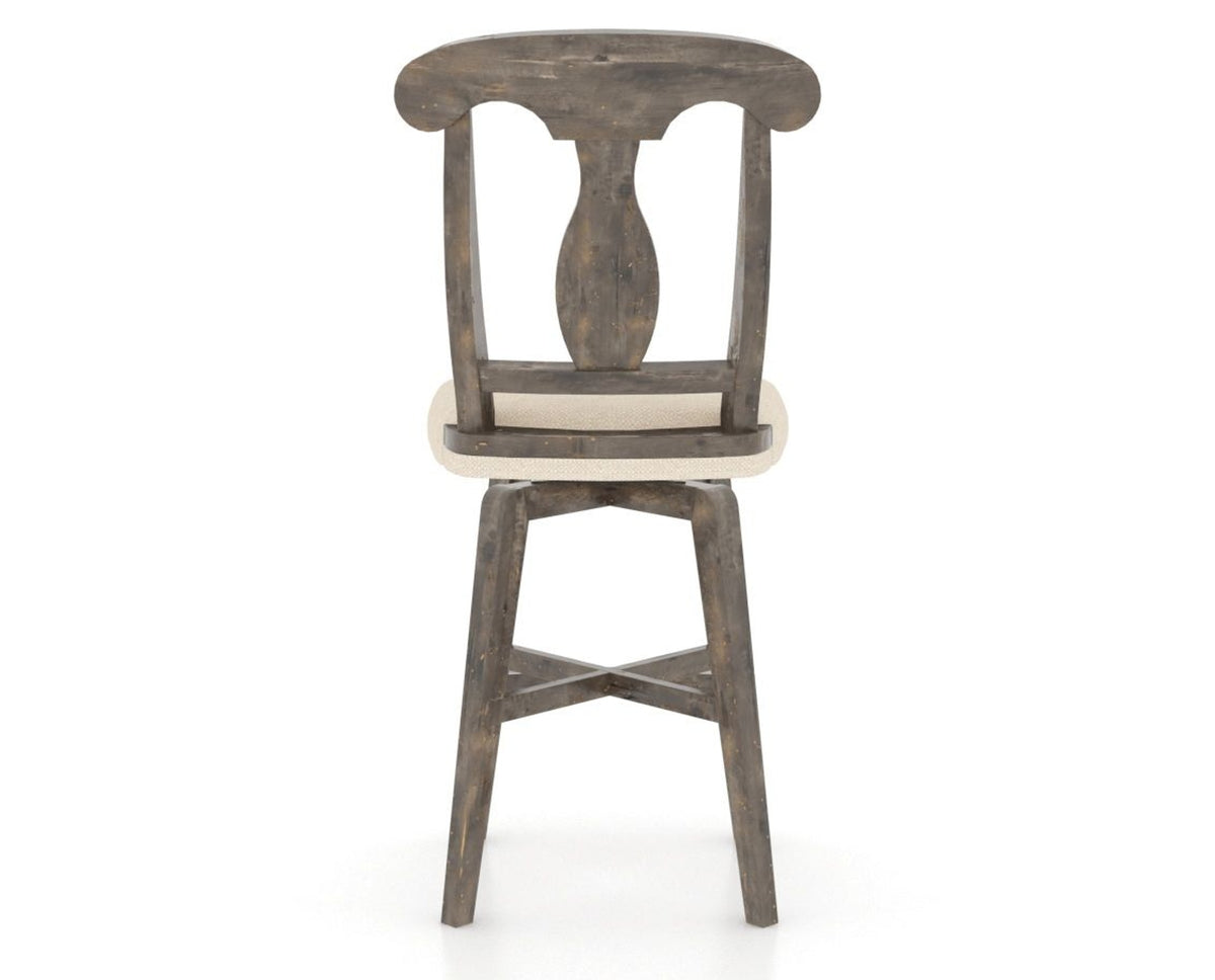 Canadel Champlain Swivel Counter Stool 7600 in 6K Sunbrella® and 08 Shadow, back view