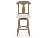 Canadel Champlain Swivel Counter Stool 7600 in 6K Sunbrella® and 25 Pecan Washed, front view