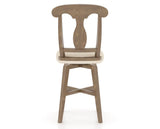Canadel Champlain Swivel Counter Stool 7600 in 6K Sunbrella® and 25 Pecan Washed, back view