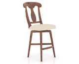 Canadel Champlain Swivel Counter Stool 7600 in 6K Sunbrella® and 33 Spice Washed, three-quarter view