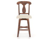 Canadel Champlain Swivel Counter Stool 7600 in 6K Sunbrella® and 33 Spice Washed, front view