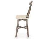 Canadel Champlain Swivel Counter Stool 7600 in 6K Sunbrella® and 72 Heritage Nature, side view
