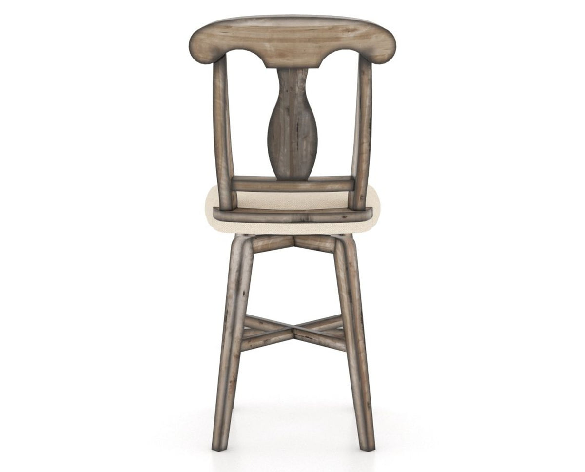 Canadel Champlain Swivel Counter Stool 7600 in 6K Sunbrella® and 72 Heritage Nature, back view