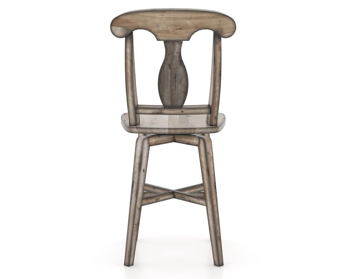Canadel Champlain Swivel Counter Stool 7600 in Wood Seat and 72 Heritage Nature, back view