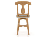 Canadel Champlain Swivel Counter Stool 7600 in 7C Fabric and 01 Honey Washed, back view