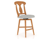 Canadel Swivel Counter Stool 7600 in 7C Fabric and 01 Honey Washed, three-quarter view