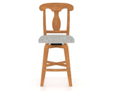 Canadel Swivel Counter Stool 7600 in 7C Fabric and 01 Honey Washed, front view