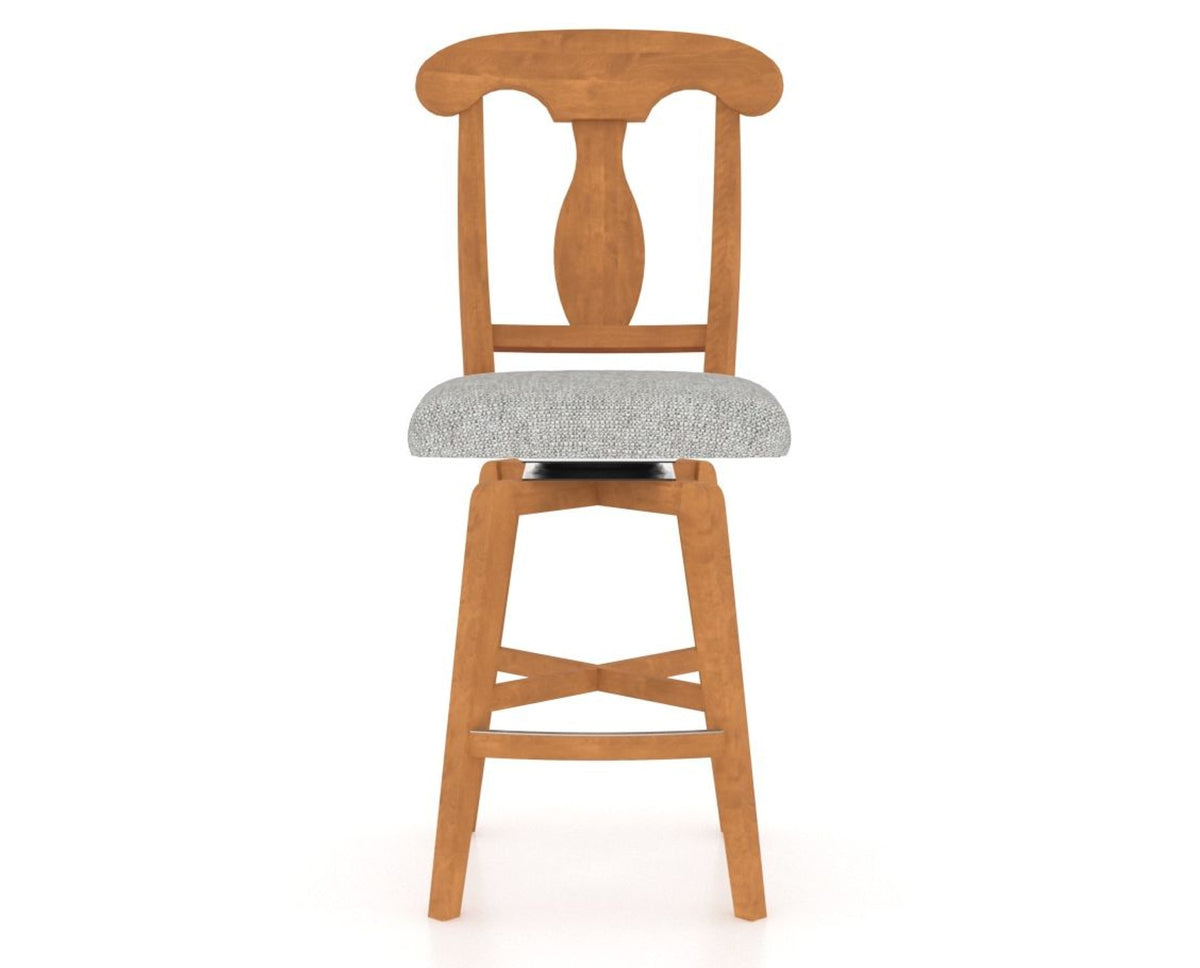 Canadel Swivel Counter Stool 7600 in 7C Fabric and 01 Honey Washed, front view