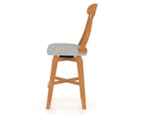 Canadel Swivel Counter Stool 7600 in 7C Fabric and 01 Honey Washed, side view