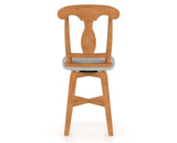 Canadel Swivel Counter Stool 7600 in 7C Fabric and 01 Honey Washed, back view