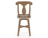 Canadel Champlain Swivel Counter Stool 7600 in 7C Fabric and 03 Oak Washed, back view