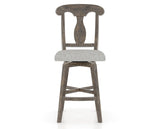 Canadel Champlain Swivel Counter Stool 7600 in 7C Fabric and 08 Shadow, front view