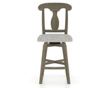 Canadel Swivel Counter Stool 7600 in 7C Fabric and 08 Shadow, front view