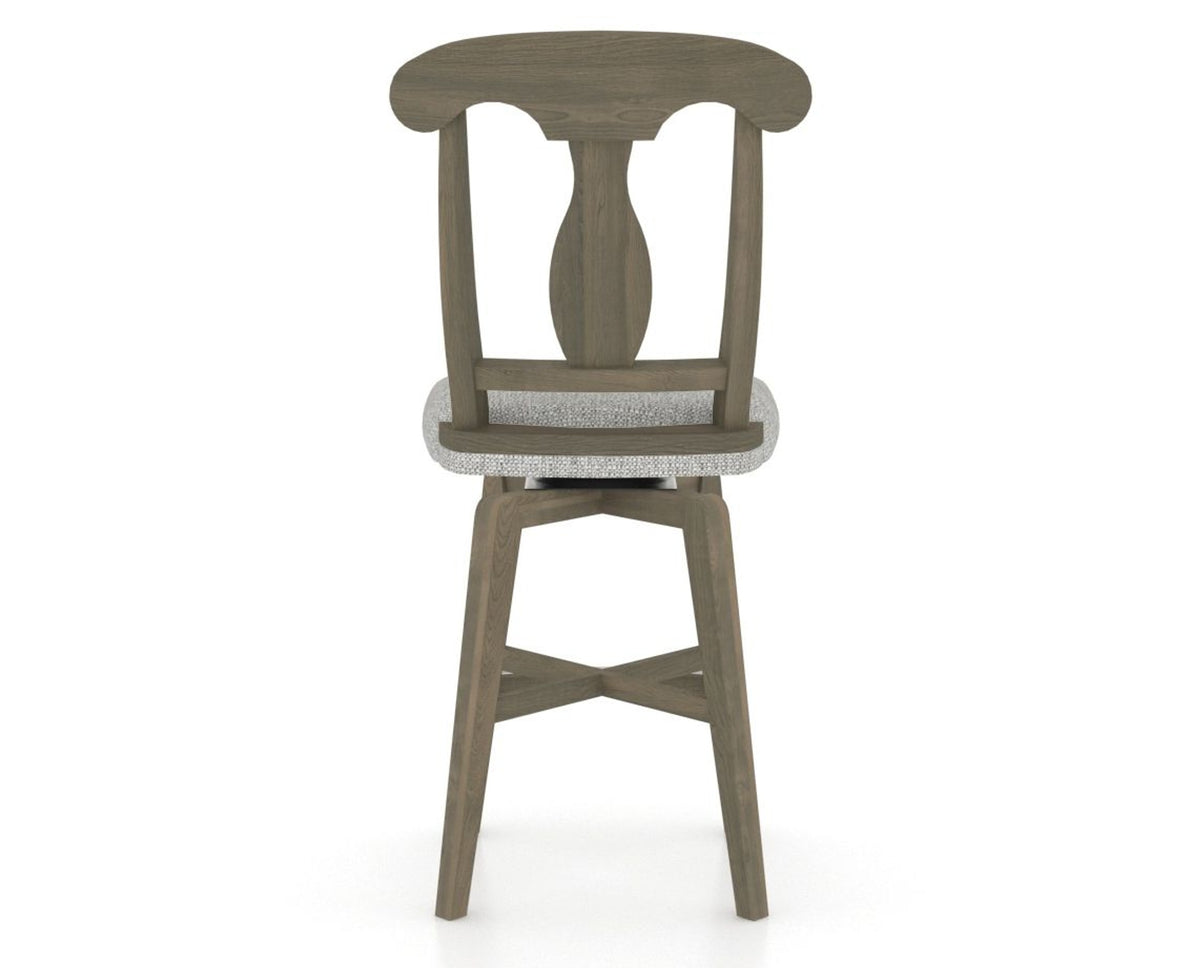 Canadel Swivel Counter Stool 7600 in 7C Fabric and 08 Shadow, back view