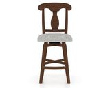 Canadel Swivel Counter Stool 7600 in 7C Fabric and 19 Cognac Washed, front view