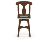 Canadel Swivel Counter Stool 7600 in 7C Fabric and 19 Cognac Washed, back view