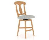 Canadel Swivel Counter Stool 7600 in 7C Fabric and 20 Caramel Washed, three-quarter view