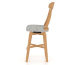 Canadel Swivel Counter Stool 7600 in 7C Fabric and 20 Caramel Washed, side view