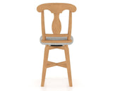Canadel Swivel Counter Stool 7600 in 7C Fabric and 20 Caramel Washed, back view