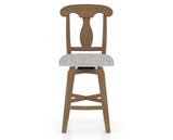 Canadel Swivel Counter Stool 7600 in 7C Fabric and 25 Pecan Washed, front view