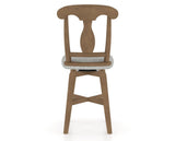 Canadel Swivel Counter Stool 7600 in 7C Fabric and 25 Pecan Washed, back view